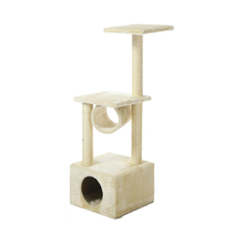 Wholesale Fashion Beige Luxury Tall Cat Climbing Tree With Cave