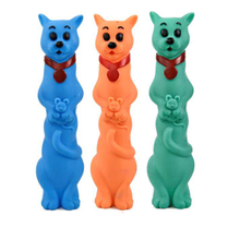 Pet Cat Shape Long Toys in Blue With Squeaker Inside Dog Toys For Teething