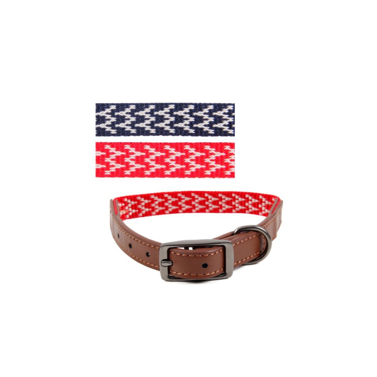 Fashion Nylon Leather Solid Color Dog Collar