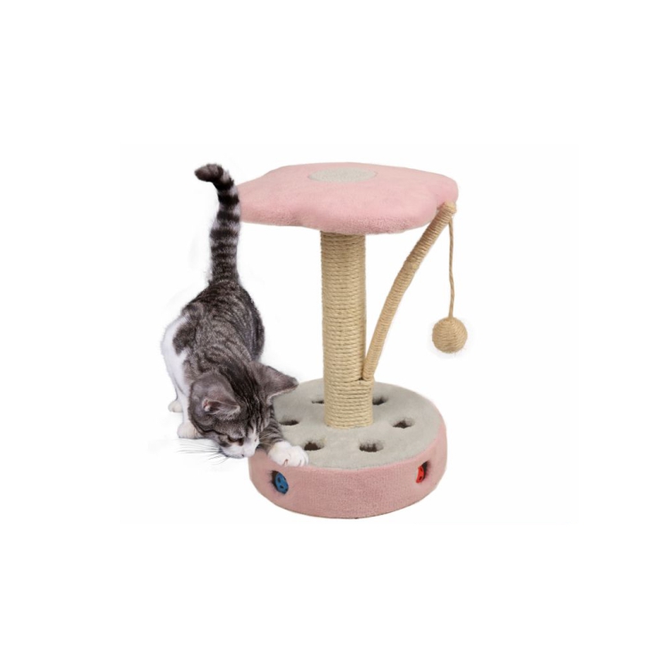 Pet Products Pink Color Cute Wholesale Scratcher Cat Trees With Rope Toy