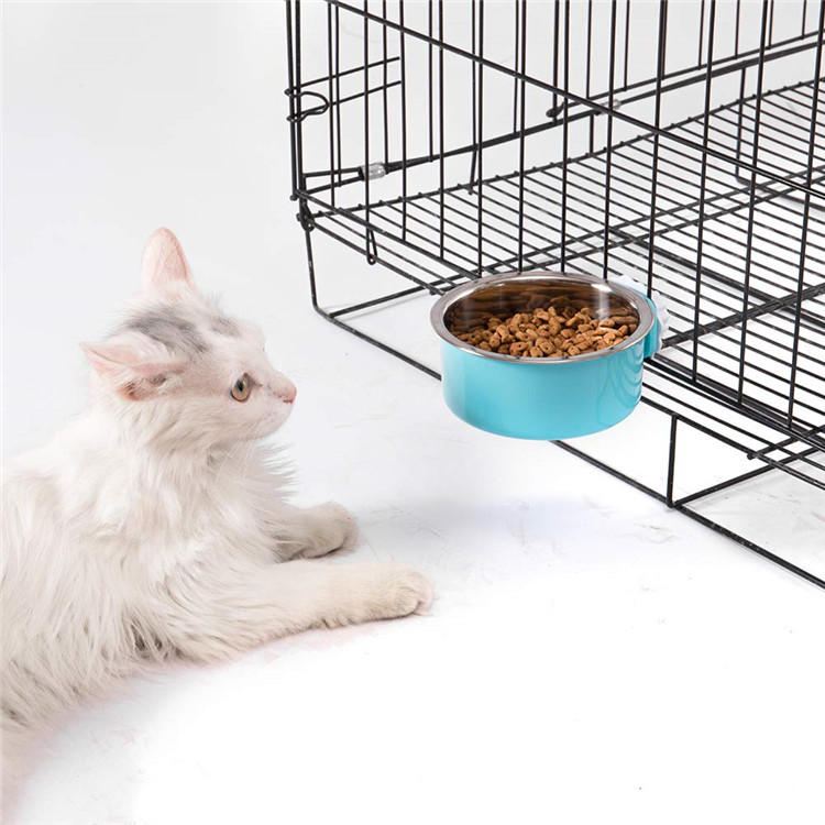 Stainless Steel Removable Hanging Pet Food Bowl, Durable Hanging Food Feeder Dog Water Bowl