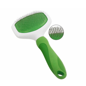 Soft Grip Handle Green Pet Dog Grooming Brush