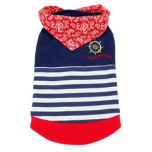 Sailor's Striped Shirt Casual Pullover Shirt A Red Honor Scarf Pet Dog Apparel