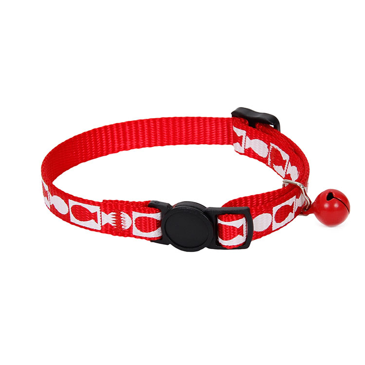 Free Sample Red Polyester Unique Breakaway Cat Collar