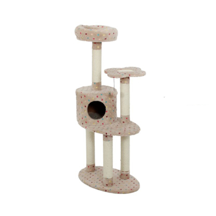 Medium OEM Wholesale Plush Cat Condo Scratcher Cat Tree