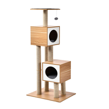 Wood Custom Luxury Beige Cat Tree Tower Condo