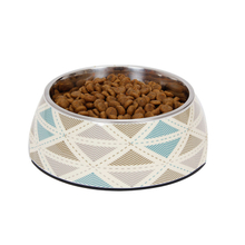Promotional removable stainless steel melamine pet bowl