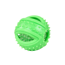 High Quality 3.5 Inch Ball Shaped Green Color LED TPR Foam Pet Dog Chew Toy