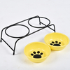 Elevated Cat Pet Feeder Stand Dog Bowl with Two Pet Bowls for Small Dogs and Cats