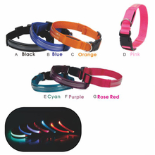 Colorful Nylon Adjustable Custom Logo Led Dog Collar