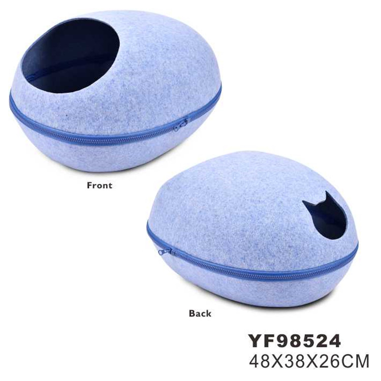 Suppliers Sky Blue felt Popular Warm Pet Cat Bed