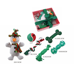 Wholesale 6 Pack Chew Teething Plush Christmas Pet Dog Toy Set