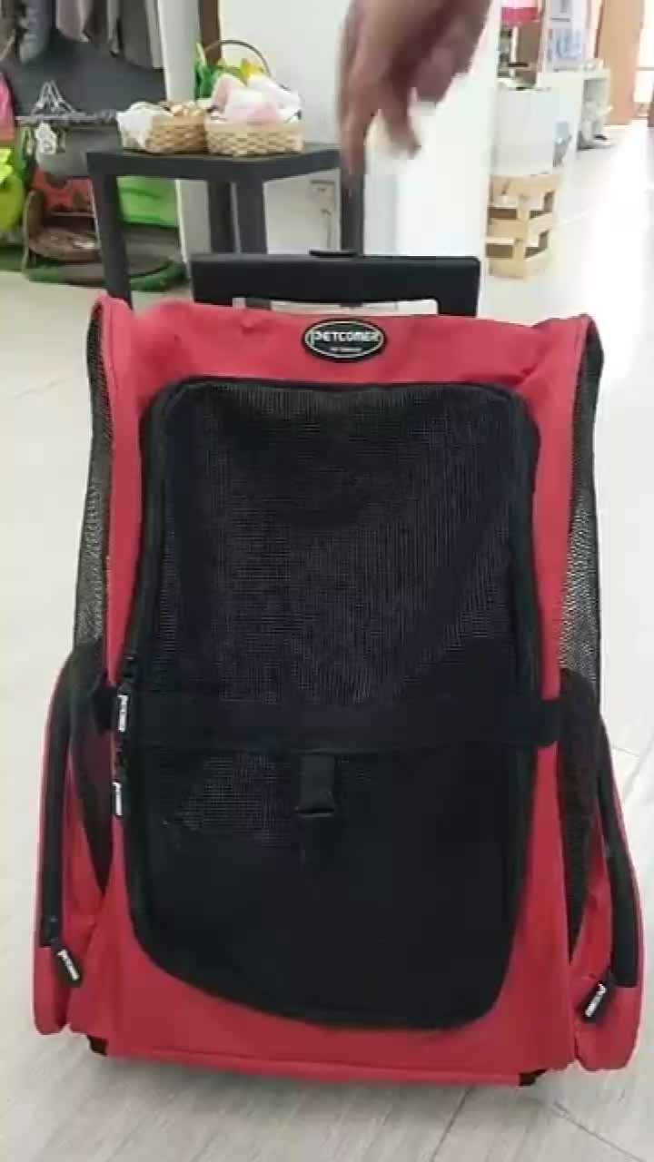 SGS Promotional Convenient Soft Fabric Pet Dog Carrier Bag Pet Rolling Backpack