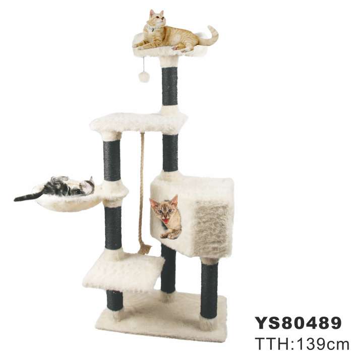 Petstar OEM Available Pet White Scratching Post Luxury Cat Tree Tower