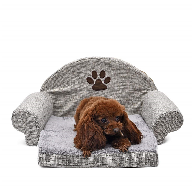 Cotton And Linen Soft Puppy Sofa House Orthopedic Cushion Cave Cat Bed