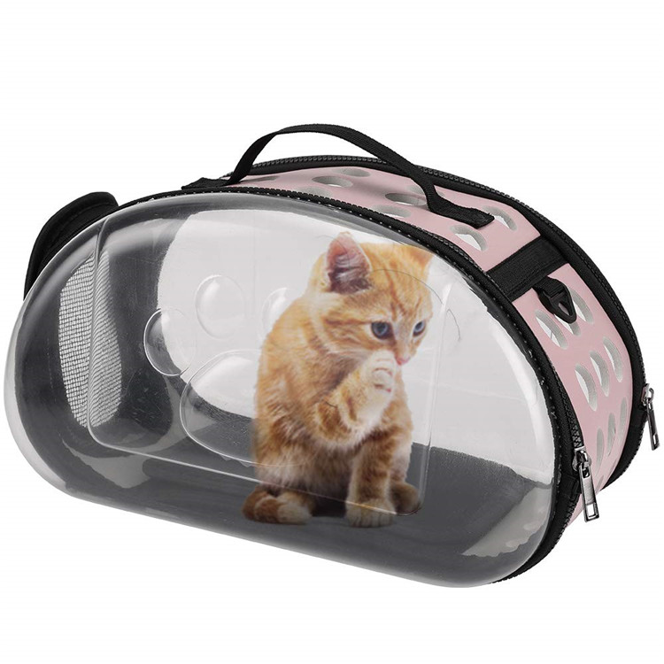 Large Capacity Small Puppy Kitty Pet Carrier Bag, Pet Travel Portable Breathable Holes Transparent Handbag