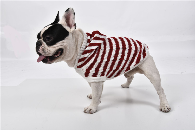Promotional Warm Cute Pet Clothes,Stripe Dog Hoodie Sweater