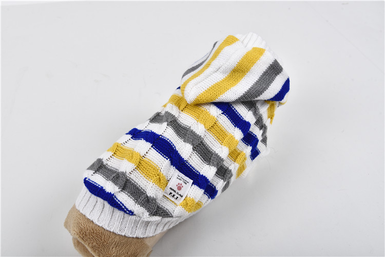 Charming Rainbow Stripe Dog Hoodie Sweater