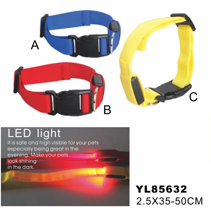 LED flash collar for dog light up in dark pet safety collars