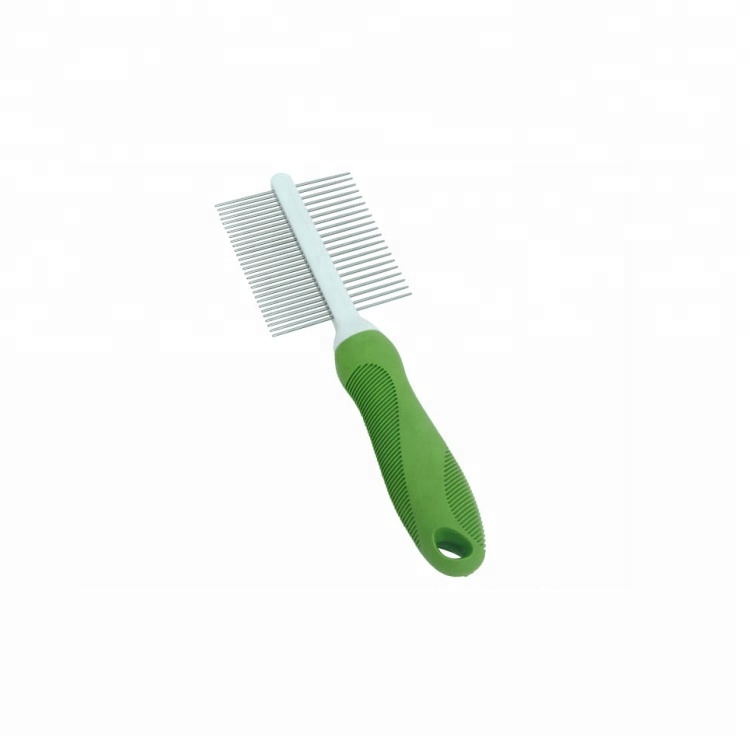 Fine Wide Tooth Pet Shedding Grooming Tool Two Use Way Pet Hair Dog Cleaning Brush