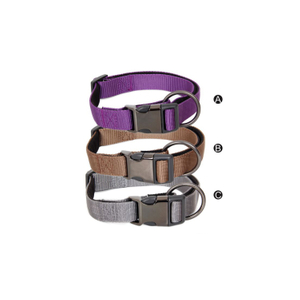 Solid Color Metal Buckle Plain Nylon Dog Collars