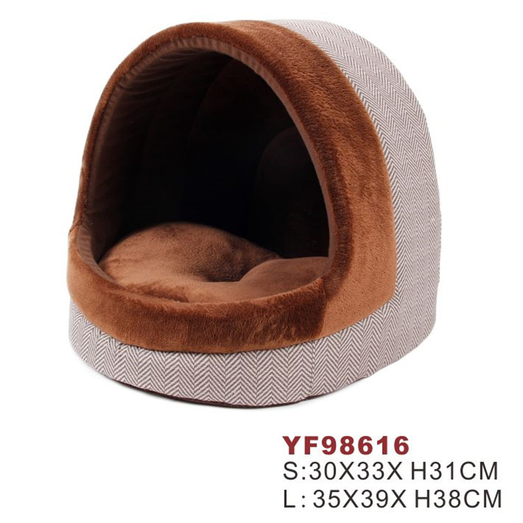 Stable Soft Plush Warm Dog Cave Bed