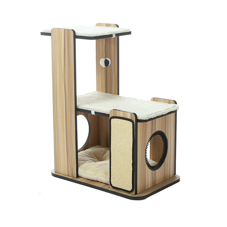 Petstar Wooden Wholesale Self Groomer And Massager Cat Tree Furniture