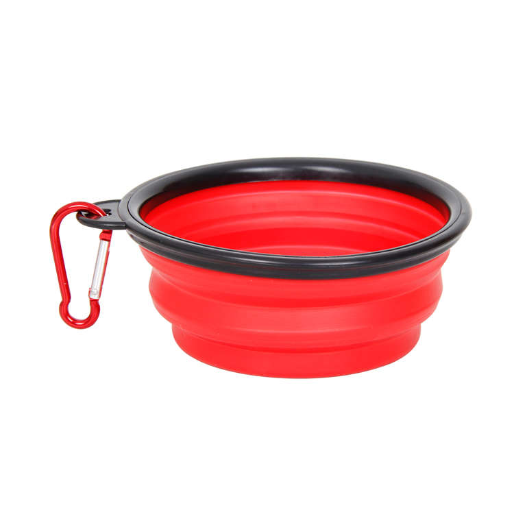 Portable candy color outdoor travel foldable collapsible dog bowl