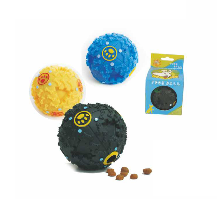 Good Quality Food Treat Sound Rubber Dog Toy Ball