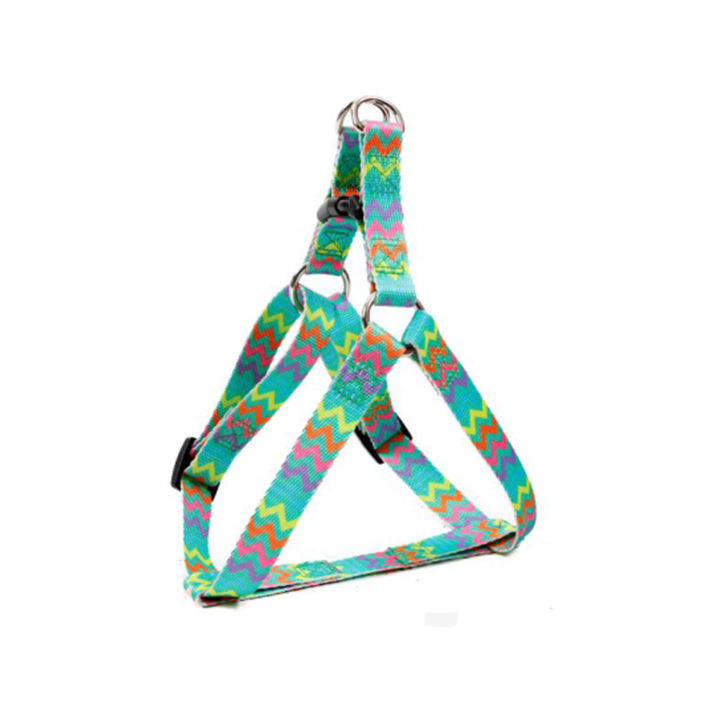 Custom Adjustable Soft Nylon Turquoise Dog Harness