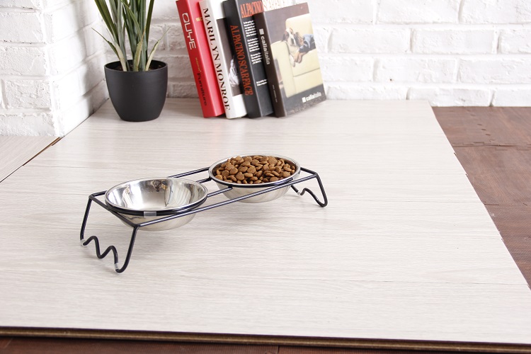 Double Elevated 2 Pet Dog Bowl Stainless Steel