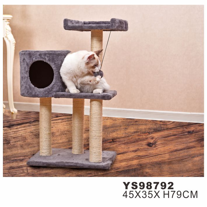 Wholesale 45*35*H79cm Natural SisalFur Pet Craft Luxury Cat Tree