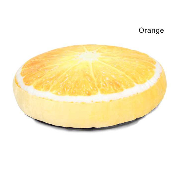Professional Durable Pet Products Lemon Slices Design Round Dog Bed