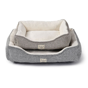 Mechanical Wash Polyester Cozy Pet Dog Bed Luxury Fashion Cotton Square Pet Bed