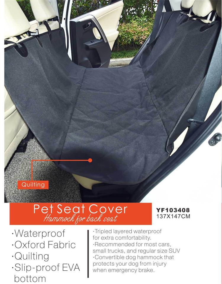 Waterproof Slip-proof Eva Bottom Polyester Black Pet Car Seat Cover