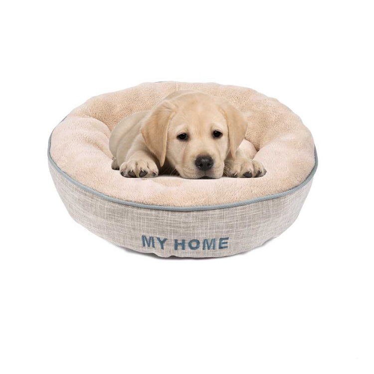 Fashion Round Plush Lovely Orthopedic Memory Foam Polyester Portable Pet Bed