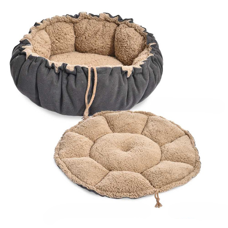 Self-warming Fiber Soft Cat Bed, Two Way Use Convenient Pet Bed, New Types Design Cat Pet Bed