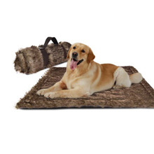 Long Fur Fabric Easy Carry Foldable Luxury Collapsible Dog Mat