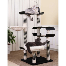 New Design Polyester Cat Tree Wood, Wholesale Fancy Climbing House Toy Cat Tree