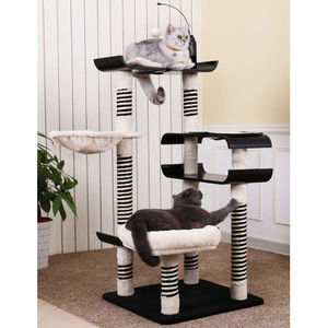 New Design Polyester Cat Tree Wood, Wholesale Fancy Climbing House Toy Cat Tree