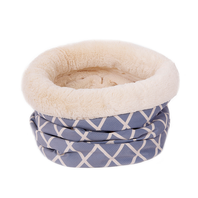 Customized Wholesale Polyester Round Fashion Design Warm Soft Plush Cat Bed