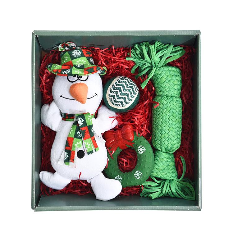 Wholesale Snowman Christmas Dog Toy Set, Festival Gift Funny Cartoon Cute Dog Pet Toy