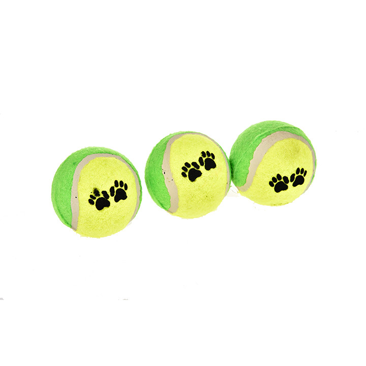 Yellow Green All Natural Safe Exercise Training Tennis Balls Pet Toys For Dogs