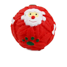 Jumbler Ball Pet Merry Christmas Red Dog Vinyl Squeaker Toys