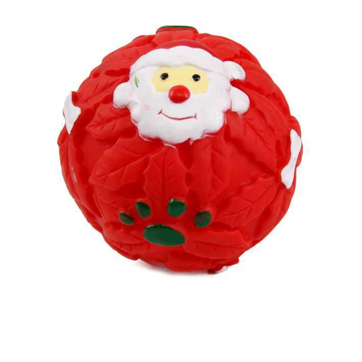 Jumbler Ball Pet Merry Christmas Red Dog Vinyl Squeaker Toys