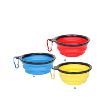 Portable candy color outdoor travel foldable collapsible dog bowl