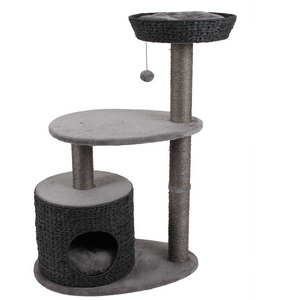 Modern Large Luxury Wood Pet Scratcher Cat Tree With Cave