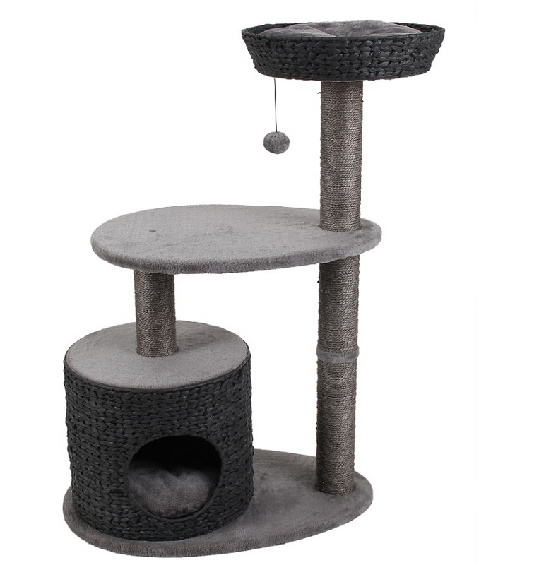 Modern Large Luxury Wood Pet Scratcher Cat Tree With Cave