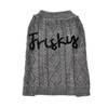 Fashion English Words Printed Grey Wool Soft Pet Sweater with Button For Small Medium Large Dogs