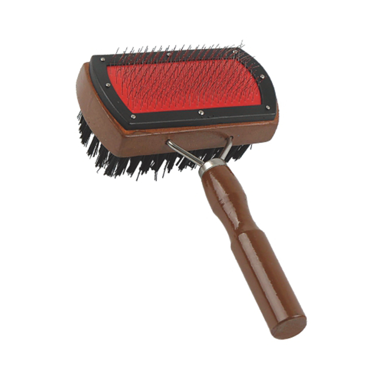 Wooden Handle Pet Grooming Brush for Dog Hair Removable Pet Hair Brush 2 Sides Using